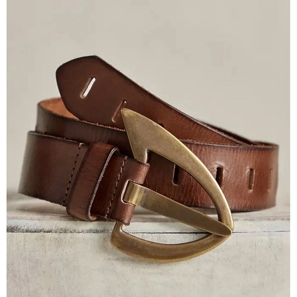 Free People We The Free Noa Belt Cognac Leather M/L NWT
